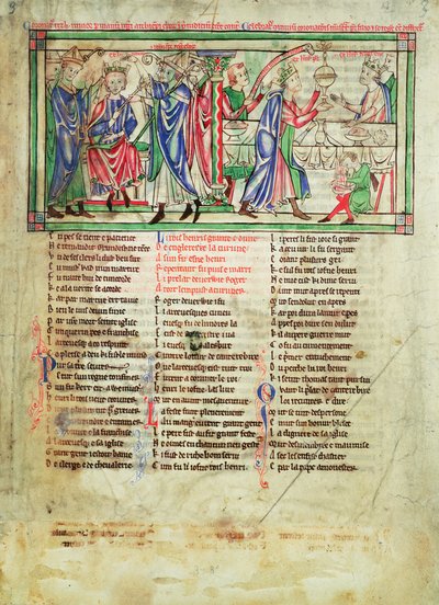 f.3 Kroningen af kong Henrik IIs søn, også kaldet Henrik, af Roger af Pont lEveque, ærkebiskop af York i 1170, fra Becket Leaves, ca. 1220-40 af English School